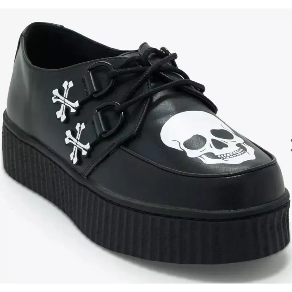 Hot Topic Strange Cvlt Black Skull Creepers Size 6 New